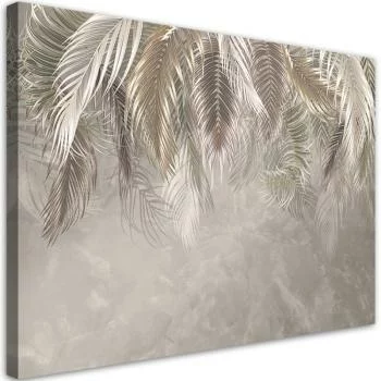 Obraz na płótnie, Liście palmy na betonie 3D - obrazek 2