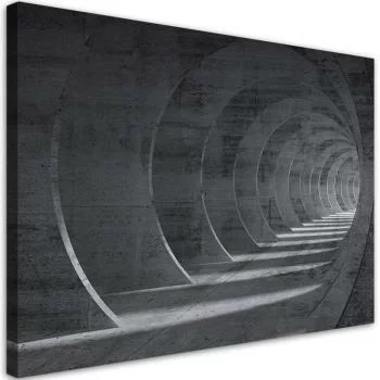 Obraz na płótnie, Szary tunel 3D - obrazek 2