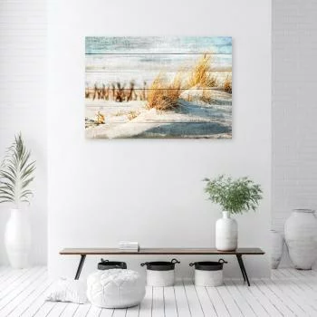 Obraz Deco Panel, Plaża wydmy na drewnie