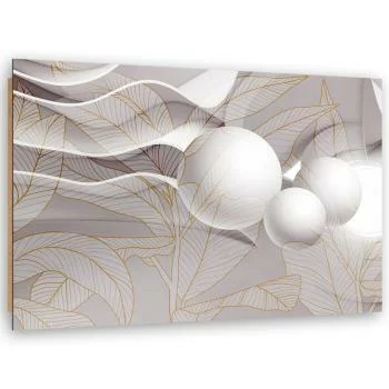 Obraz Deco Panel, Złote liście i kule 3D - obrazek 2