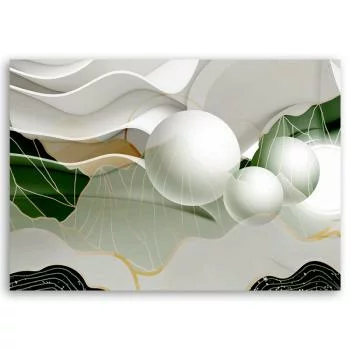 Obraz Deco Panel, Zielona abstrakcja z kulami 3D - obrazek 3