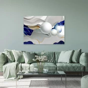 Obraz Deco Panel, Niebieska abstrakcja z kulami 3D