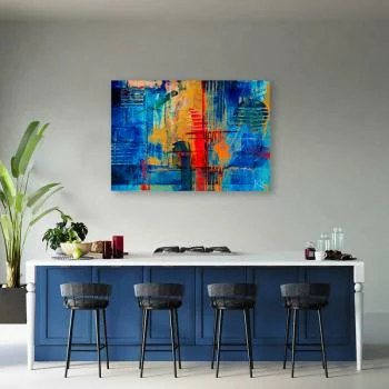 Obraz Deco Panel, Niebieska abstrakcja ręcznie malowana