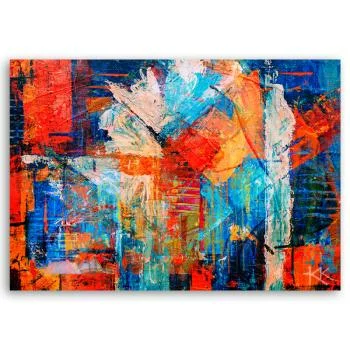 Obraz Deco Panel, Pomarańczowa abstrakcja ręcznie malowana - obrazek 3