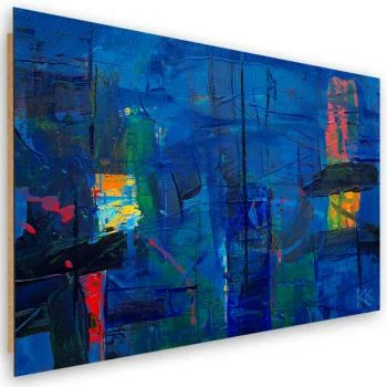 Obraz Deco Panel, Niebieska abstrakcja ręcznie malowana - obrazek 2