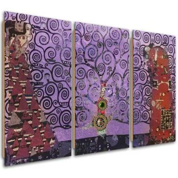 Obraz trzyczęściowy Deco Panel, Fioletowe drzewo życia abstrakcja - obrazek 2