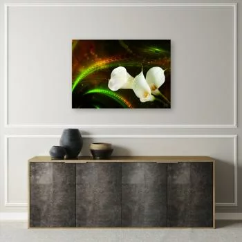Obraz na płótnie, White flower on brown background
