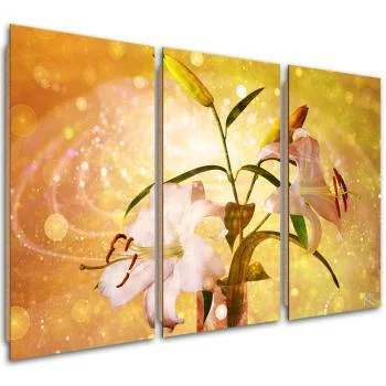 Obraz trzyczęściowy Deco Panel, Lilia na żółtym tle - obrazek 2