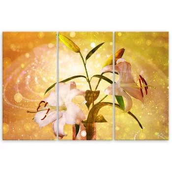 Obraz trzyczęściowy Deco Panel, Lilia na żółtym tle - obrazek 3