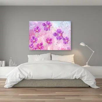 Obraz na płótnie, Orchidea Kwiaty Abstrakcja
