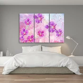 Obraz trzyczęściowy Deco Panel, Orchidea Kwiaty Abstrakcja