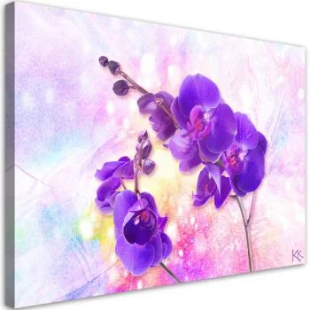 Obraz na płótnie, Fioletowy kwiat orchidei - obrazek 2