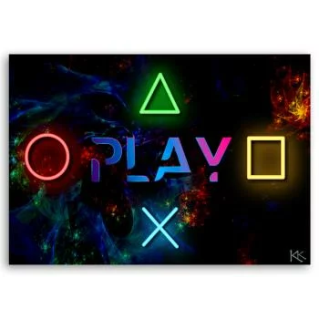 Obraz na płótnie, Napis play i przyciski do kontrolera - obrazek 3