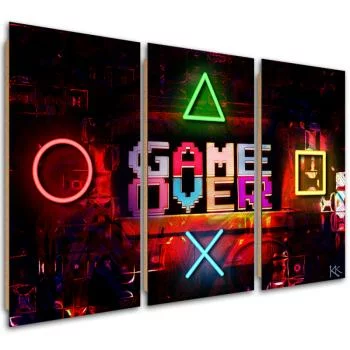 Obraz trzyczęściowy Deco Panel, Napis Game Over dla gracza - obrazek 2