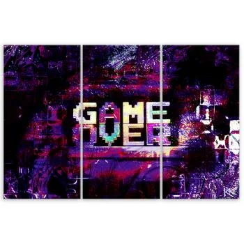 Obraz trzyczęściowy na płótnie, Abstrakcyjny napis Game Over - obrazek 3