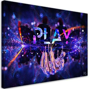 Obraz na płótnie, Neon z napisem Play - obrazek 2