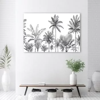Obraz na płótnie, Czarno białe palmy