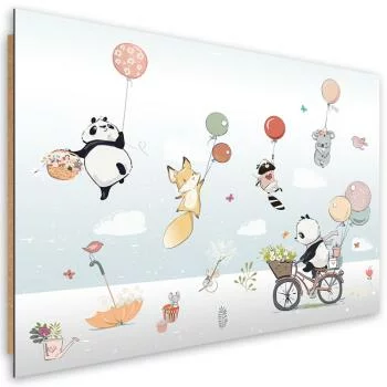 Obraz Deco Panel, Kolorowe zwierzątka z balonikami - obrazek 2