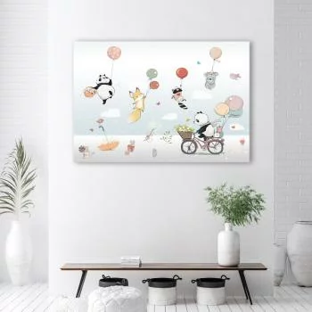 Obraz Deco Panel, Kolorowe zwierzątka z balonikami