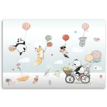 Obraz Deco Panel, Kolorowe zwierzątka z balonikami - obrazek 3