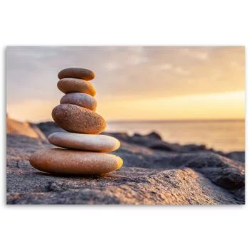 Obraz na płótnie, Kamienie na plaży zen - obrazek 3
