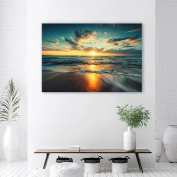 Obraz na płótnie, Morze Zachód słońca Plaża