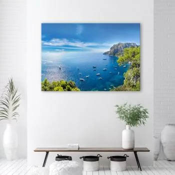 Obraz Deco Panel, Panorama wyspy Morze Statki
