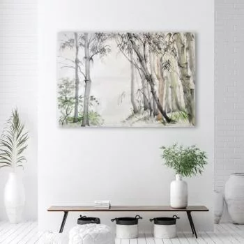 Obraz Deco Panel, Las szarych drzew malowany