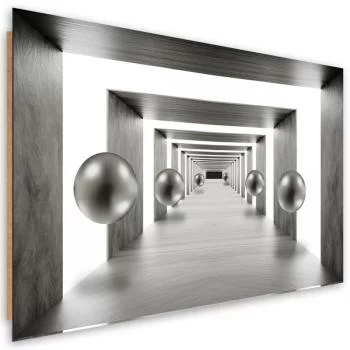 Obraz Deco Panel, Tunel srebrne kule 3D - obrazek 2