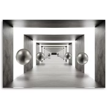 Obraz na płótnie, Tunel srebrne kule 3D - obrazek 3