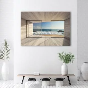 Obraz Deco Panel, Widok na morze z okna