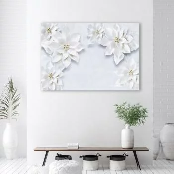 Obraz Deco Panel, Śnieżno Białe Kwiaty Rośliny