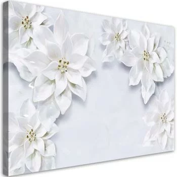 Obraz na płótnie, Śnieżno Białe Kwiaty Rośliny
