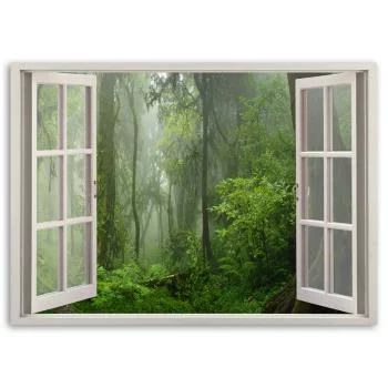 Obraz Deco Panel, Okno tropikalny las dżungla - obrazek 3