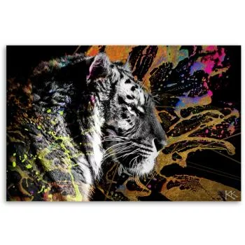 Obraz na płótnie, Tygrys na kolorowym tle - obrazek 3