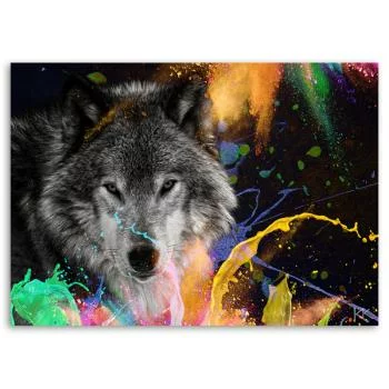 Obraz Deco Panel, Wilk na kolorowym tle - obrazek 3