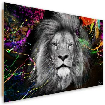 Obraz Deco Panel, Kolorowy lew abstrakcja - obrazek 2
