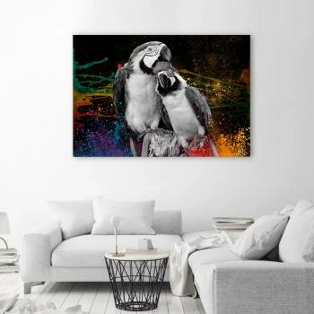 Obraz Deco Panel, Kolorowe papugi abstrakcja