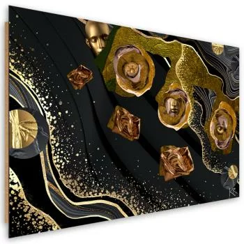 Obraz Deco Panel, Złote twarze abstrakcja - obrazek 2