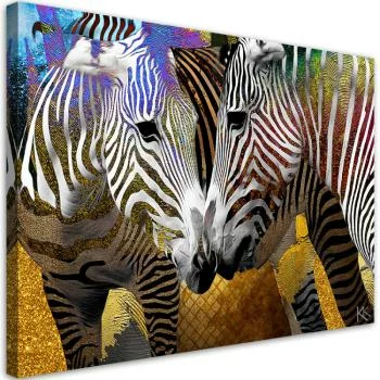Obraz na płótnie, Abstrakcyjne zebry zwierzęta - obrazek 2