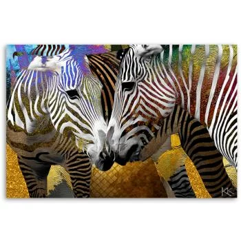 Obraz na płótnie, Abstrakcyjne zebry zwierzęta - obrazek 3