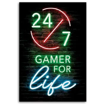 Obraz na płótnie, Napis Gamer for life - obrazek 3