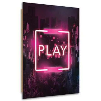 Obraz Deco Panel, Różowy napis PLAY dla gracza - obrazek 2