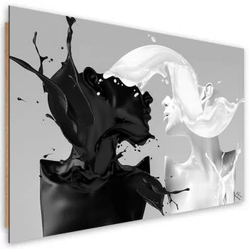 Obraz Deco Panel, Kawa i Mleko czarno biały para miłość - obrazek 2