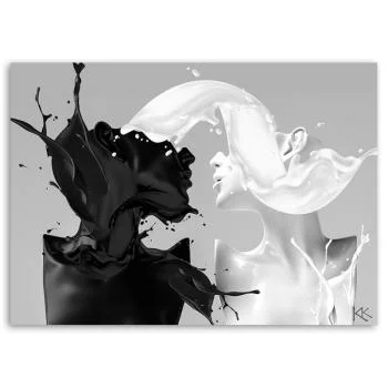 Obraz Deco Panel, Kawa i Mleko czarno biały para miłość - obrazek 3