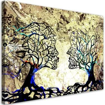 Obraz na płótnie, Pocałunek drzewa miłość abstrakcja - obrazek 2