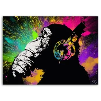Obraz Deco Panel, Banksy kolorowa małpa - obrazek 3