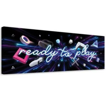 Obraz na płótnie, Napis ready to play - obrazek 2