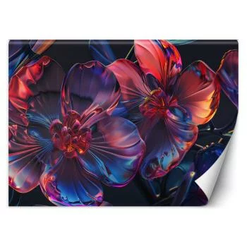 Fototapeta, Kwiaty makro 3D szklane