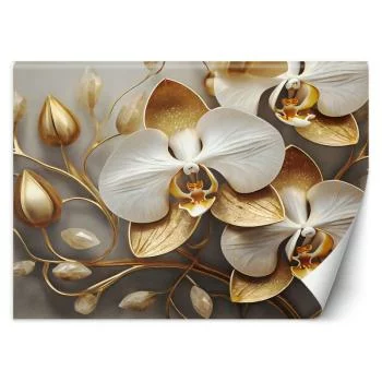 Fototapeta, Orchidea glamour złoty